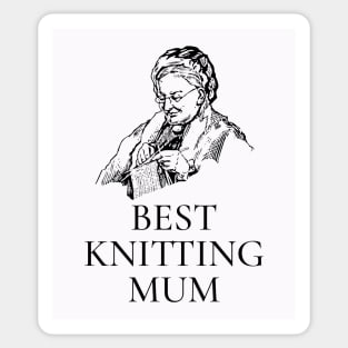 THE BEST KNITTING CRAFTS MUM LINE ART SIMPLE VECTOR STYLE, MOTHER OLD TIMES Sticker